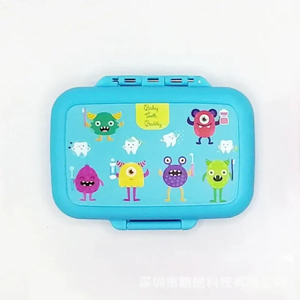 Monster Baby Tooth Box – Blue & White | EVA Liner, Waterproof, Keepsake Case - Image 4