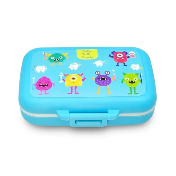 Monster Baby Tooth Box – Blue & White | EVA Liner, Waterproof, Keepsake Case - Image 6