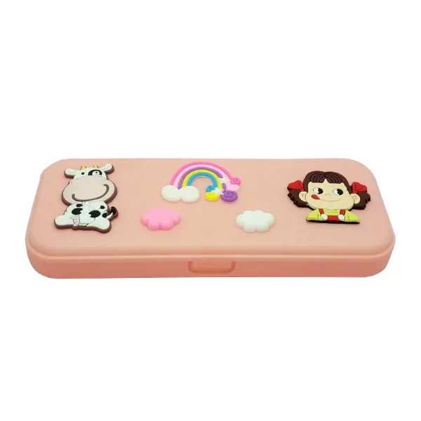 Cute 3D Cartoon Pencil Case - 12 Zodiac Signs Rainbow Cloud Design for Girls, Simple Pink School Supplies - Image 5